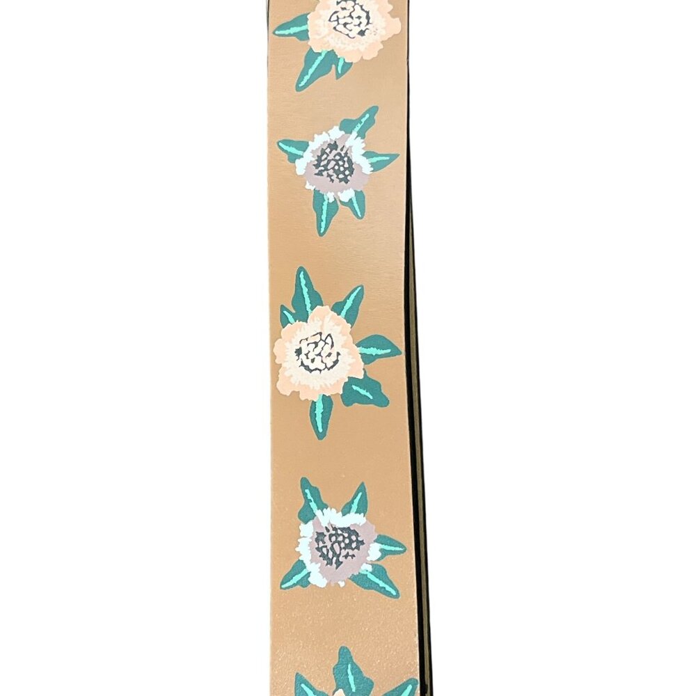 Rebecca Minkoff Genuine Leather Floral Embossed Belt With Gold Buckle Womens XL - Picture 3 of 6